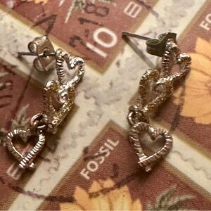 Betsy Johnson heart-shaped earrings